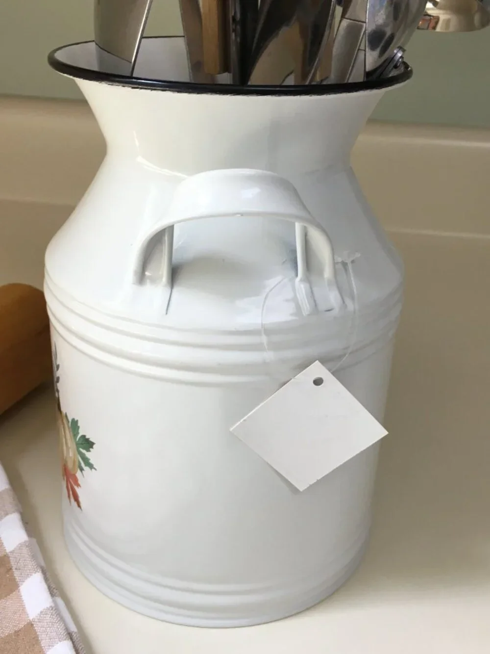 Fall Decor Milk Can Utensil Container Floral Container NWT